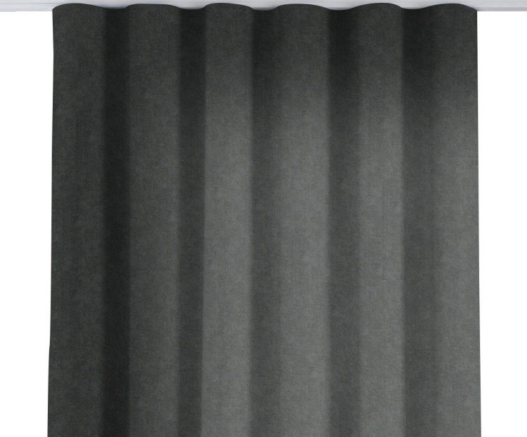 Комплект штор на тесьме «Волна», вельвет цвет тёмно-серый