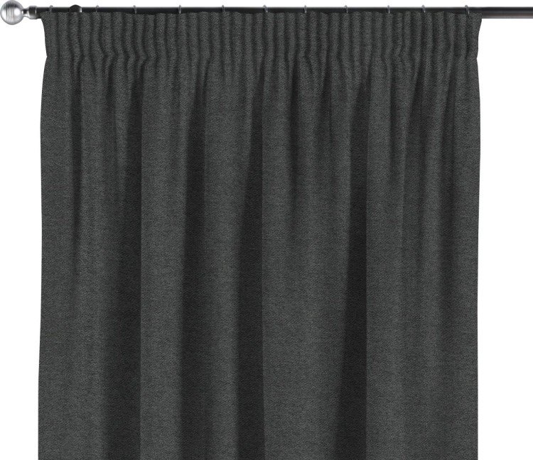 Комплект штор твид блэкаут тёмно-серый, на тесьме «Карандаш»